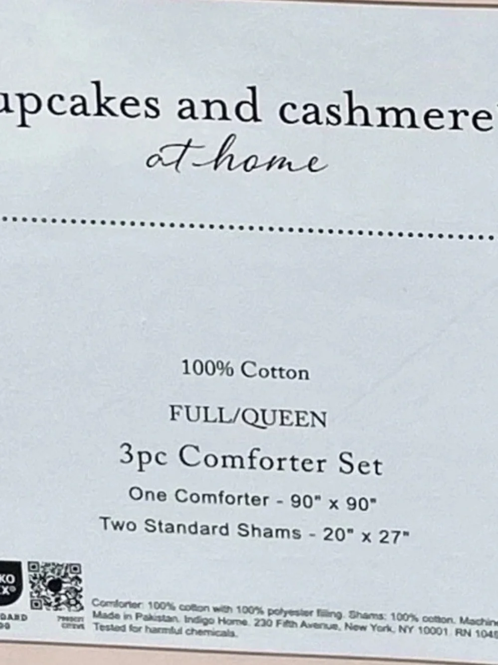 Cupcake and Cashmere Pink Floral Cotton Full/Queen Comforter Set 90”x90”